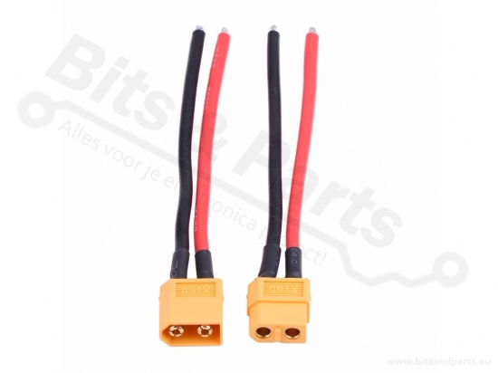 Voedingsconnectors XT60 male+female met 12AWG kabeltje